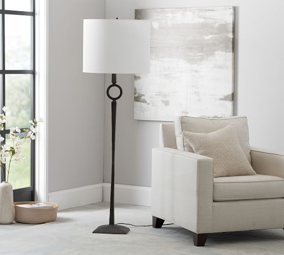 Easton Forged Iron Round Floor Lamp
