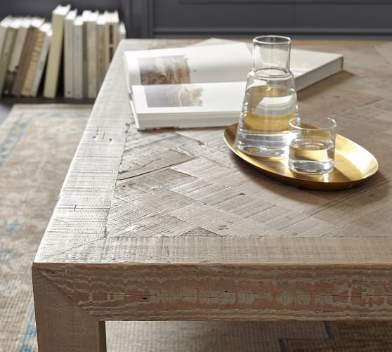 Hadley Herringbone Reclaimed Wood Coffee Table Pottery Barn
