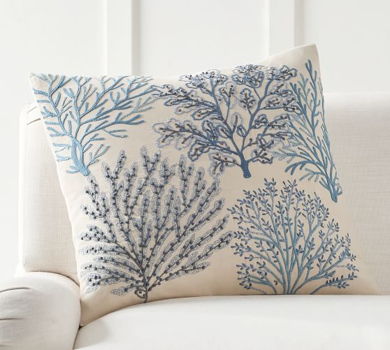 Layered Coral Decorative Pillow Cover Pottery Barn