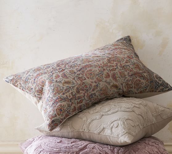 Jaxton Printed Lumbar Pillow Cover Pottery Barn