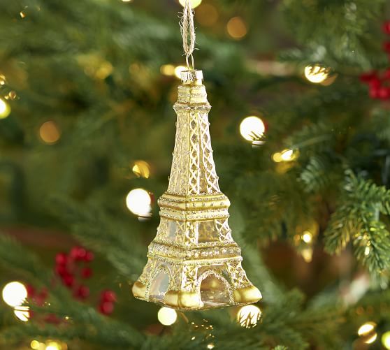 Eiffel Tower Glass Christmas Ornament Pottery Barn