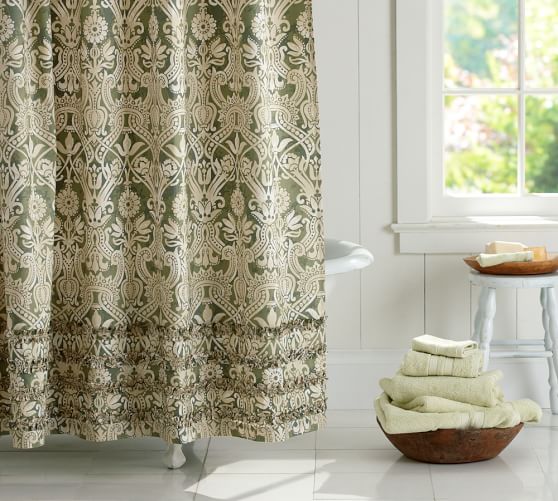 Lorraine Ruffle Shower Curtain Pottery Barn