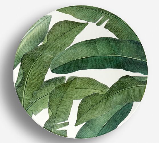Banana Palm Leaf Melamine Dinner Plate Pottery Barn