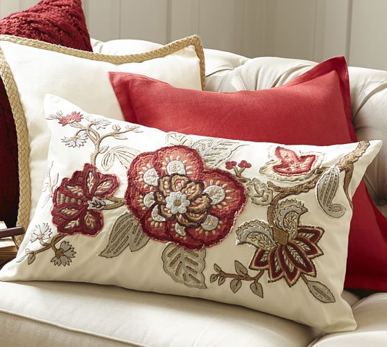 Allegra Palampore Embroidered Lumbar Decorative Pillow Cover