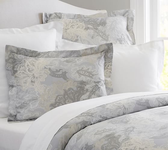 Willow Paisley Sateen Patterned Duvet Cover Sham Pottery Barn
