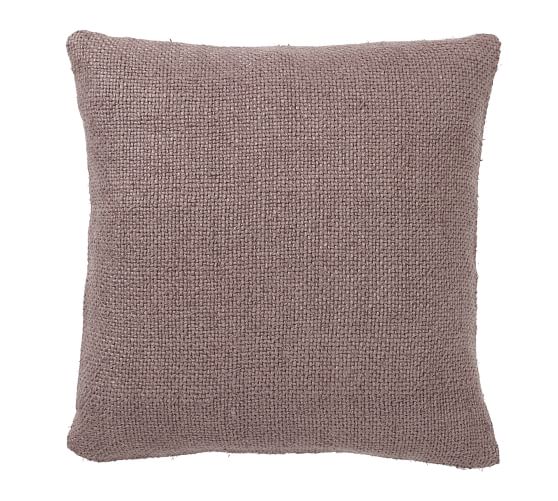 Faye Textured Linen Pillow Cover Heather Pottery Barn