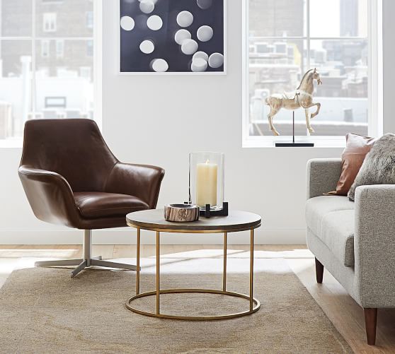 Delaney Round Coffee Table Pottery Barn