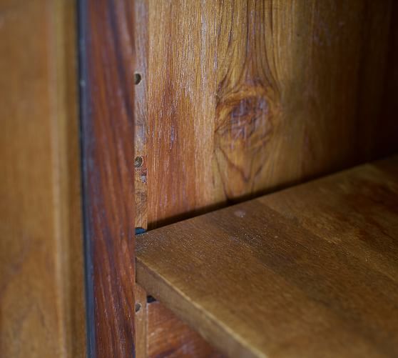 Menlo Reclaimed Teak Storage Cabinet Pottery Barn