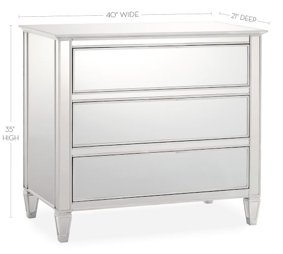 Park 3 Drawer Mirrored Dresser Pottery Barn