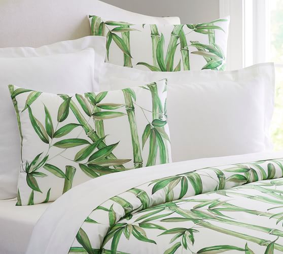 Bamboo Print Organic Patterned Duvet Cover Sham Pottery Barn