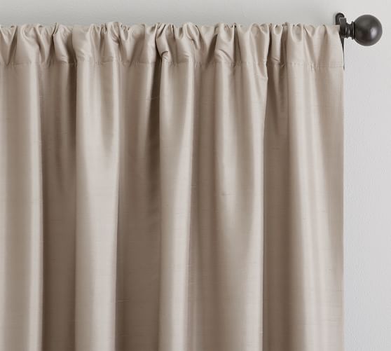 Dupioni Silk Pole Pocket Blackout Curtain Pottery Barn