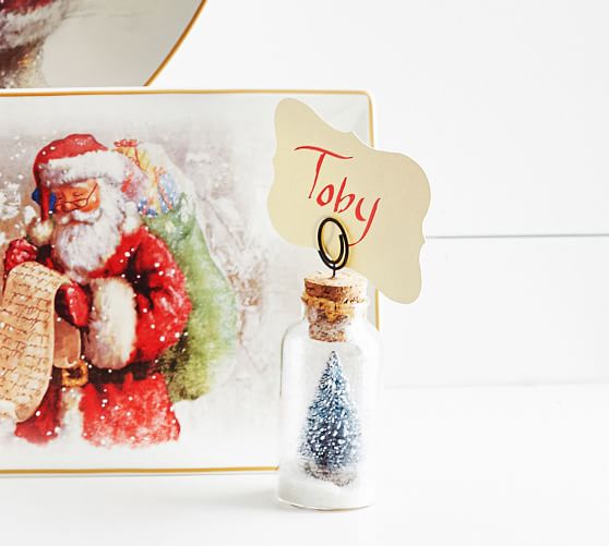 Snowy Tree Cloche Placecard Holder Set Of 4 Pottery Barn