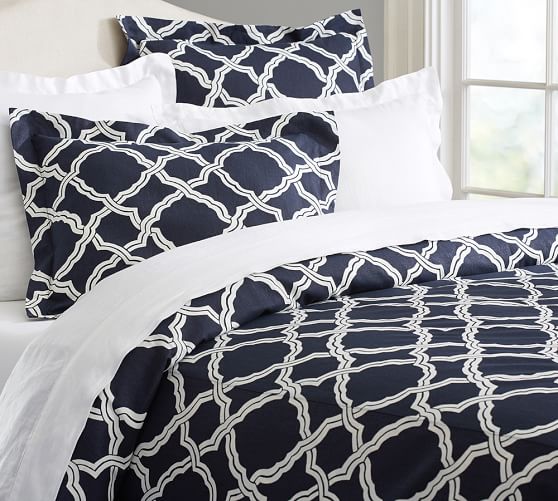 Kendra Trellis Patterned Duvet Cover Sham Pottery Barn