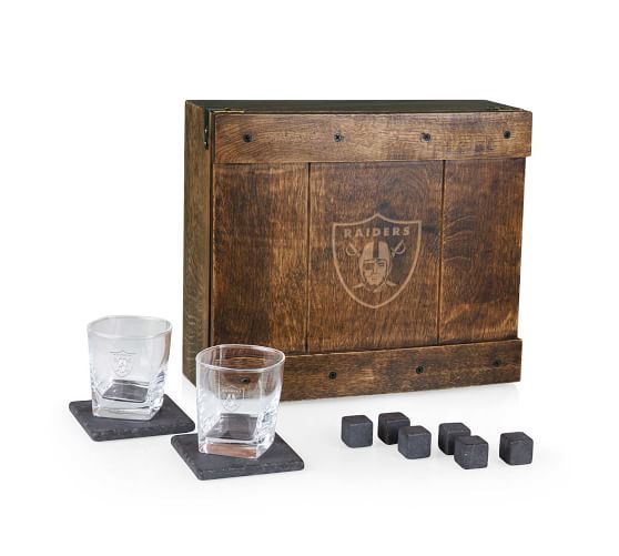 Nfl Whiskey Oak Gift Box Set For 2 Pottery Barn