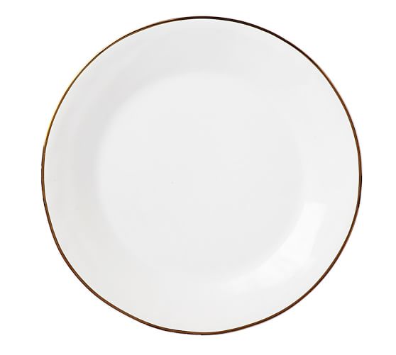 Gigi Gold Rim Dinner Plate Set Of 4 Pottery Barn