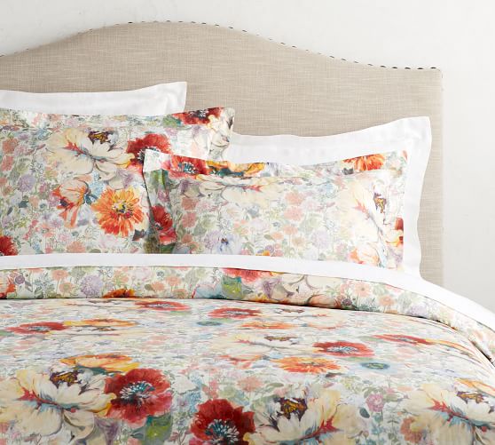 Rosemary Floral Print Organic Patterned Duvet Cover Sham