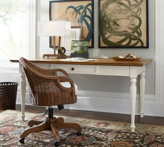 Whitney Writing Desk, Almond White, Office Desk Pottery Barn