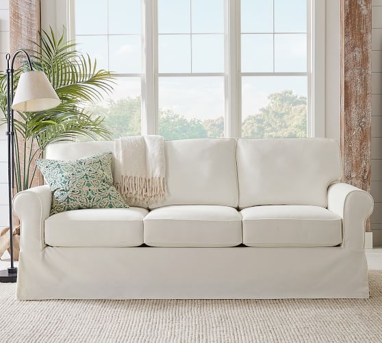 Buchanan Roll Arm Slipcovered Fabric Sofa Collection Pottery Barn