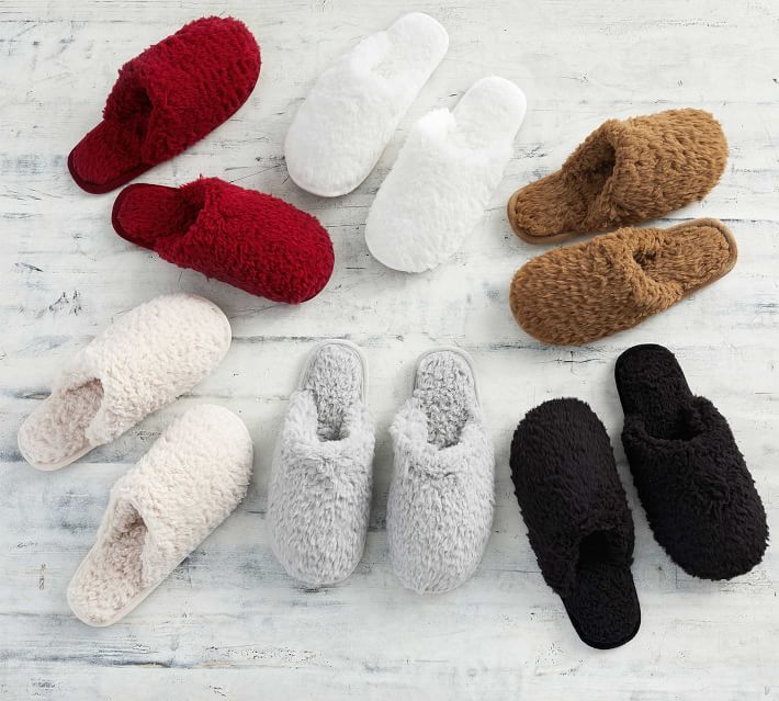 Teddy Bear Faux Fur Slippers. Have Yourself a Cozy Little Christmas Decor, Faux Fur & Hygge
