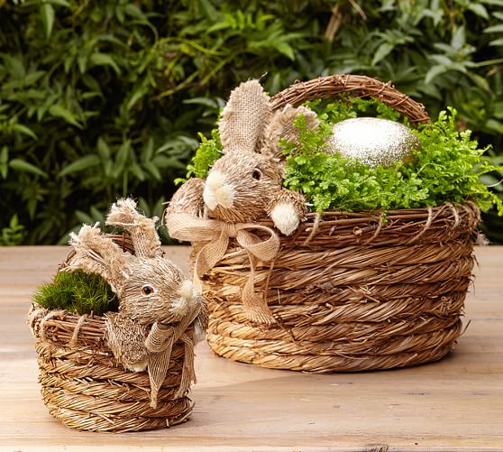 Bunny Rimmed Easter Baskets Decorative Objects Pottery Barn