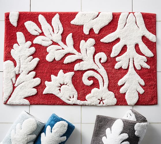Damask Bath Mat Pottery Barn