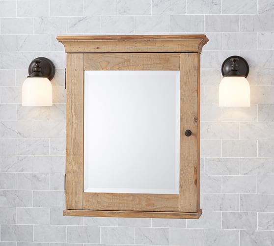 Mason Reclaimed Wood Recessed Medicine Cabinet Wax Pine Finish