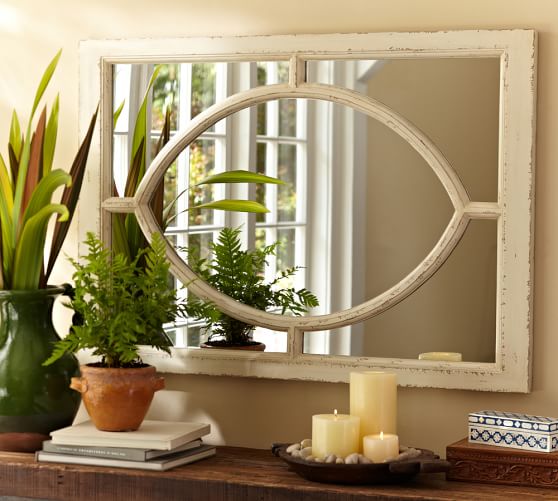 White Observatory Mirror Pottery Barn