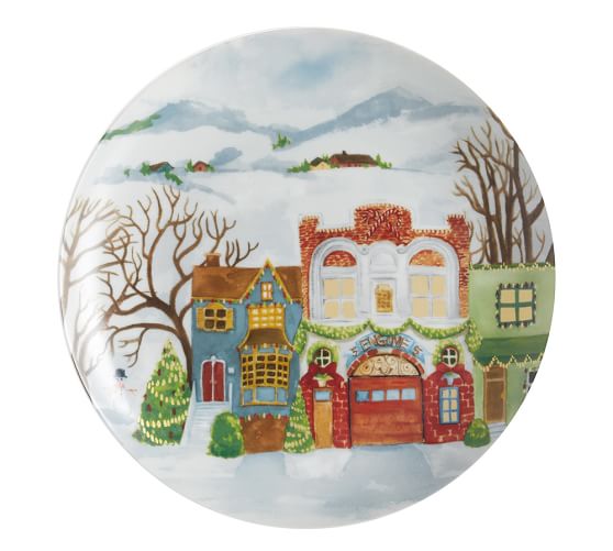 Winter Village Dinner Plate Set Of 4 Pottery Barn