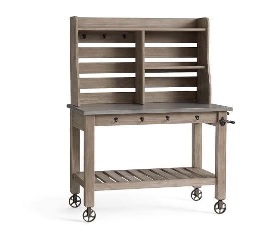 Abbott Gray Island And Hutch Pottery Barn