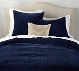 Velvet Channel Quilt, Full/Queen, Twilight Blue