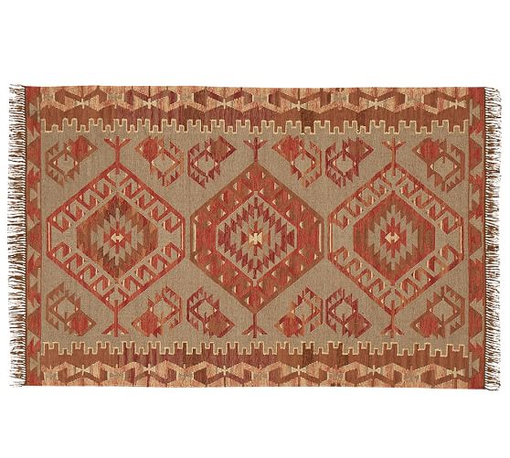 Damen Synthetic Kilim Rug Warm Multi Pottery Barn