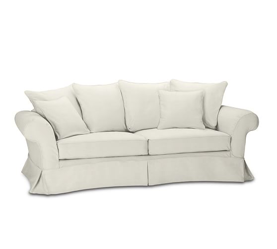 Charleston Grand Sofa Slipcover Performance Slub Cotton Ivory
