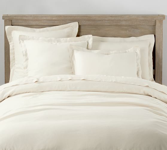 Belgian Flax Linen Duvet Cover Full Queen Ivory Pottery Barn