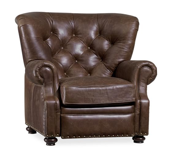 Lansing Leather Recliner Polyester Wrapped Cushions Statesville