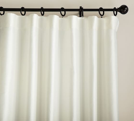 Dupioni Silk Pole Pocket Curtain 104 X 124 Ivory Pottery Barn