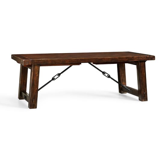 Benchwright Extending Dining Table Rustic Mahogany 86 122 L