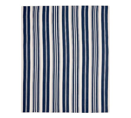 Oxford Stripe Recycled Yarn Indoor Outdoor Rug Blue Pottery Barn Recycled Yarn Indoor Outdoor Rug Blue