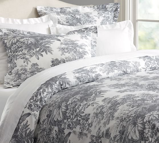 Matine Toile Duvet Cover Full Queen Flagstone Pottery Barn