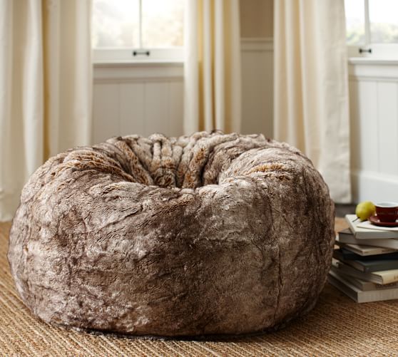 Faux Fur Beanbag Cover Ombre Caramel Pottery Barn
