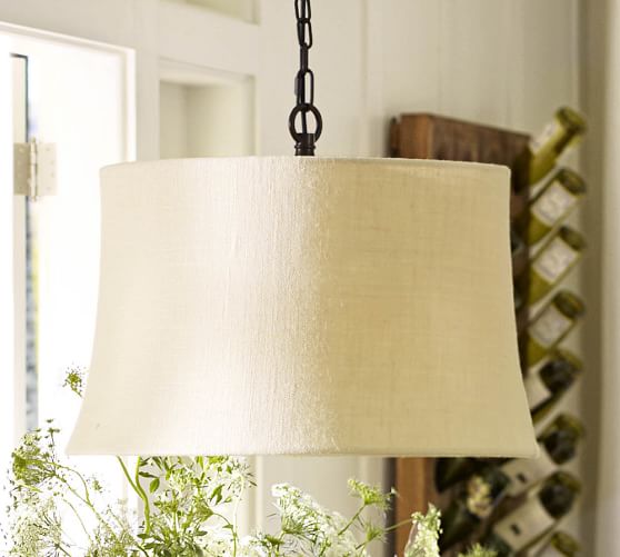 Burlap Drum Shade Pendant