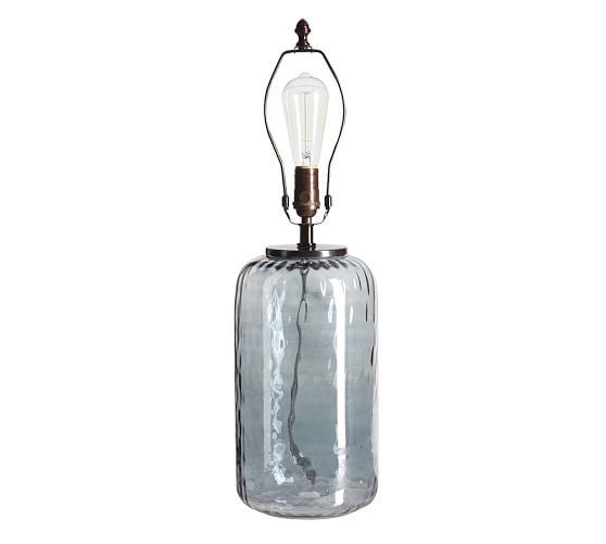CFL Alana Glass Cylinder Table Lamp - Indigo