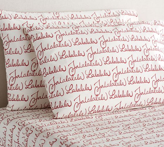 Fa La La Sheet Set King Red Pottery Barn