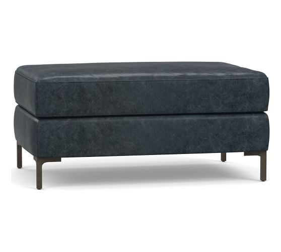 Jake Leather Ottoman Down Blend Wrapped Cushions Statesville