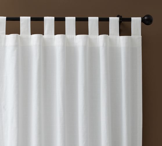 Textured Cotton Tab Top Curtain Pottery Barn