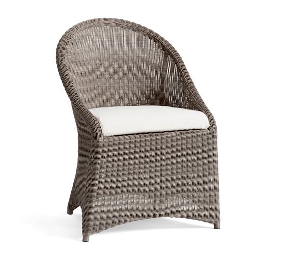 Palmetto All Weather Wicker Dining Chair With Cushion Gray