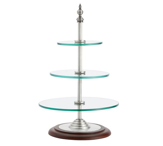 Plaza Entertaining Tiered Stand Silver Pottery Barn