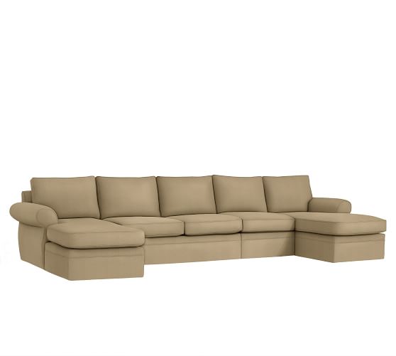 Pearce Roll Arm 4 Piece Double Chaise Sectional Slipcover