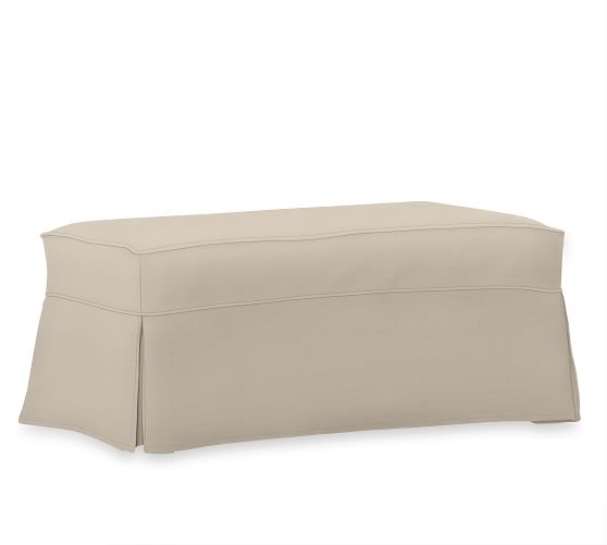 Charleston Ottoman Slipcover Sunbrella Performance Herringbone Charleston Ottoman Slipcover Sunbrella