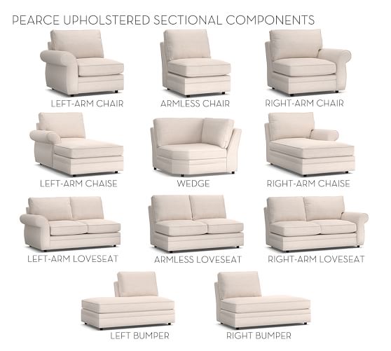 build your own - pearce roll arm upholstered sectional components