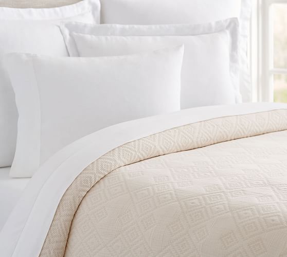 Regina Organic Matelasse Coverlet Sham Full Queen Natural